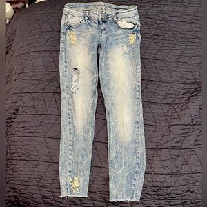 Low Rise Ripped Skinny Jeans